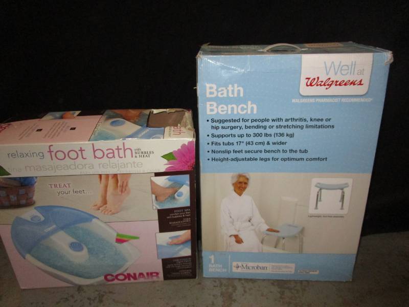lot 84 image: Bath Bench in box, Foot bath unopened