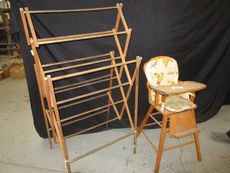 lot 94 image: Antique Highchair, Dry Rack