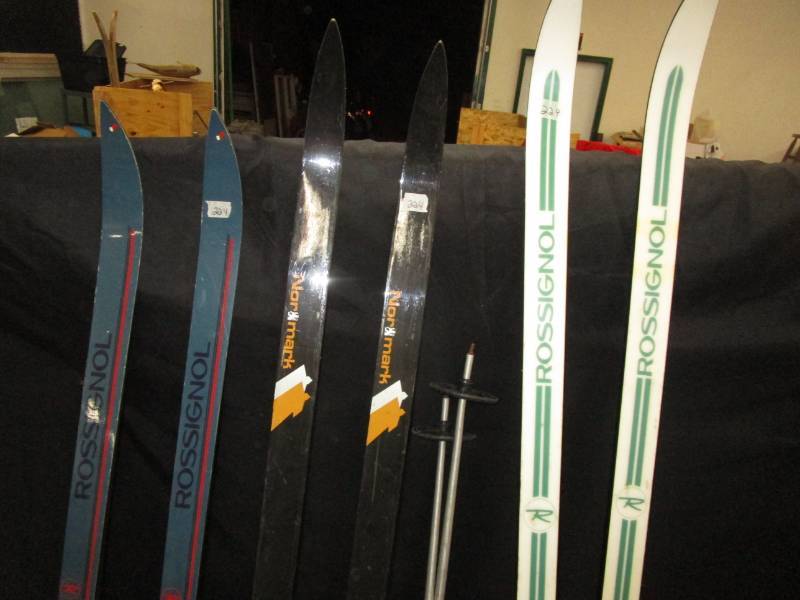 lot 125 image: 3 Pair of Cross Country Skiis and Poles, Rossignol and  Normark