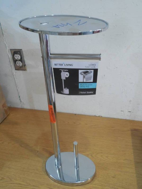lot 80 image: Better Living Lovo Toilet Caddy in Chrome