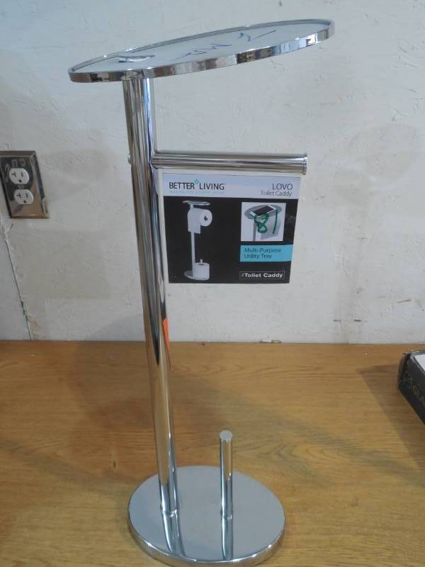 lot 81 image: Better Living Lovo Toilet Caddy in Chrome