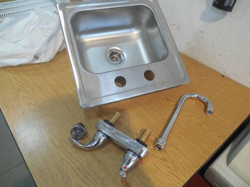 lot 137 image: Elkay All-in-One Drop-in Stainless Steel 15 in. 2-Hole Single Bowl Bar Sink