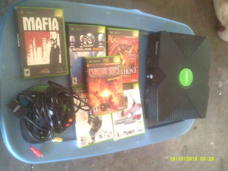X BOX AND GAMES AND CONTROLLER
