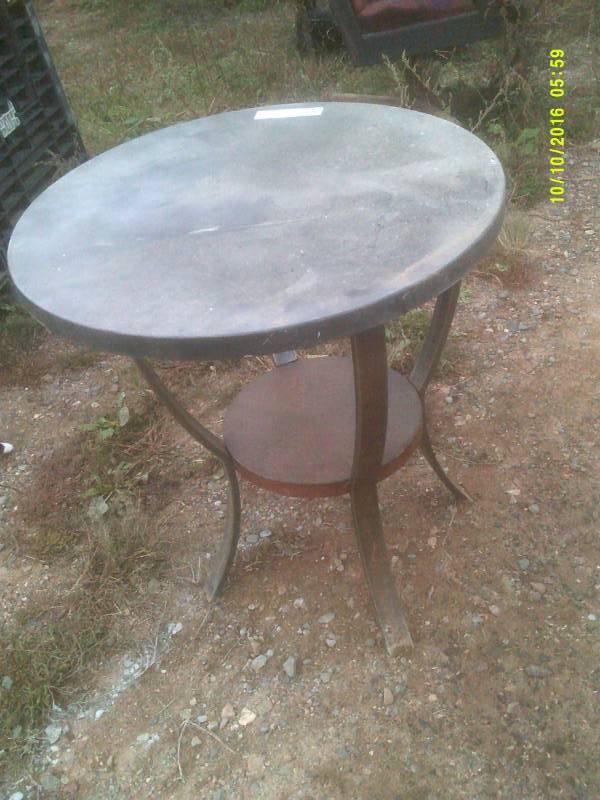 VINTAGE METAL FRAME TABLE