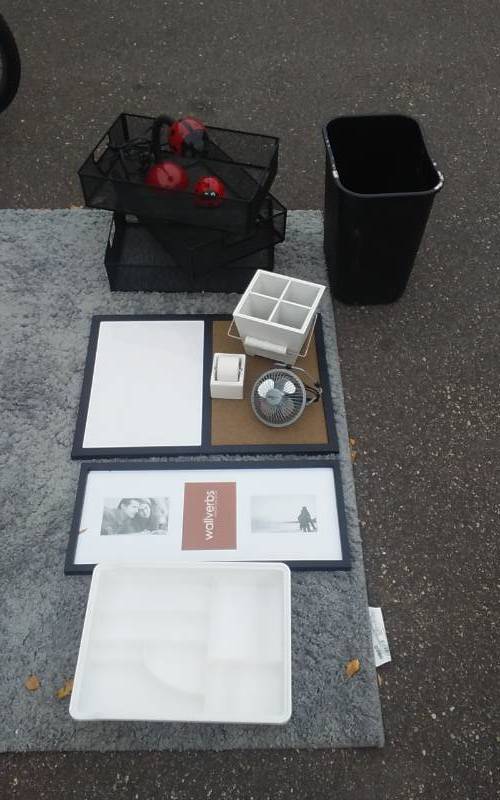 Office Related Wire Baskets, Lamp, Trash Can, White Board, More