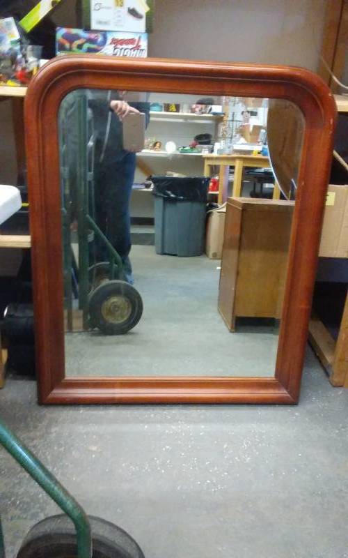 Large Wood Framed Mirror