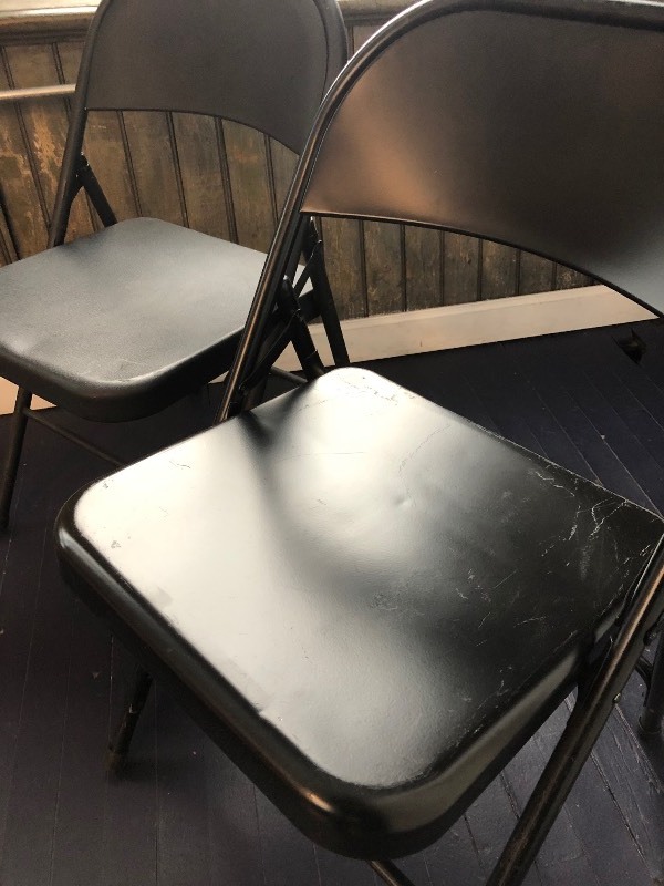Lot of 2 Basic Black Folding Chairs