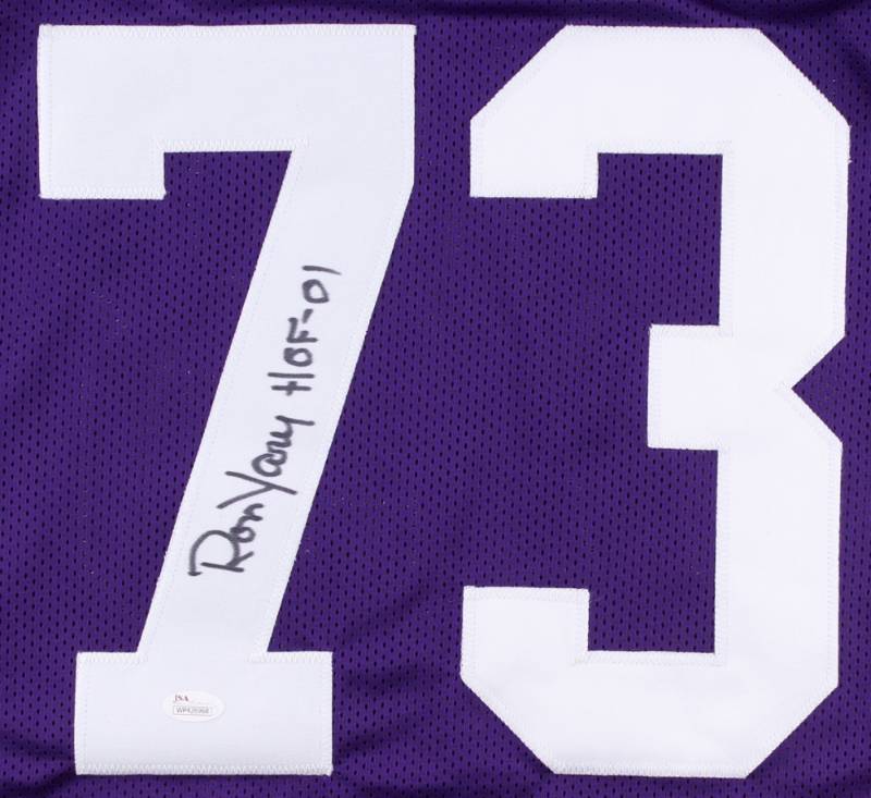 lot 13 image: Ron Yary Signed Purple Jersey (JSA COA)