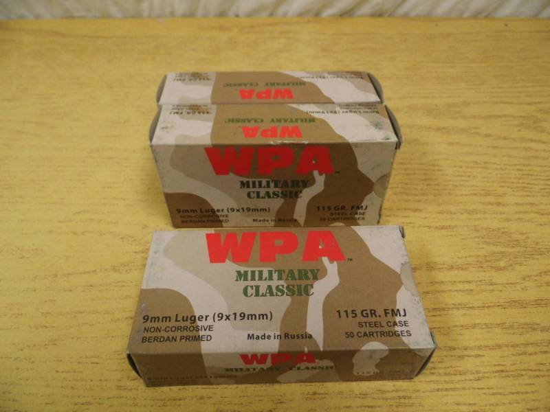 lot 21 image: Lot of 3 - 9MM Luger Ammo