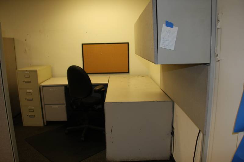 Corner Desk 70 X 75 File Cabinet 40x27 Chair Floor Mat Wall
