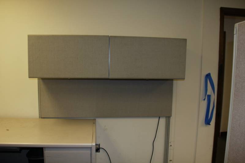 Corner Desk, 70 x 75, File Cabinet 40x27, Chair, Floor Mat, Wall Cabinet 60x16x15 Room 3