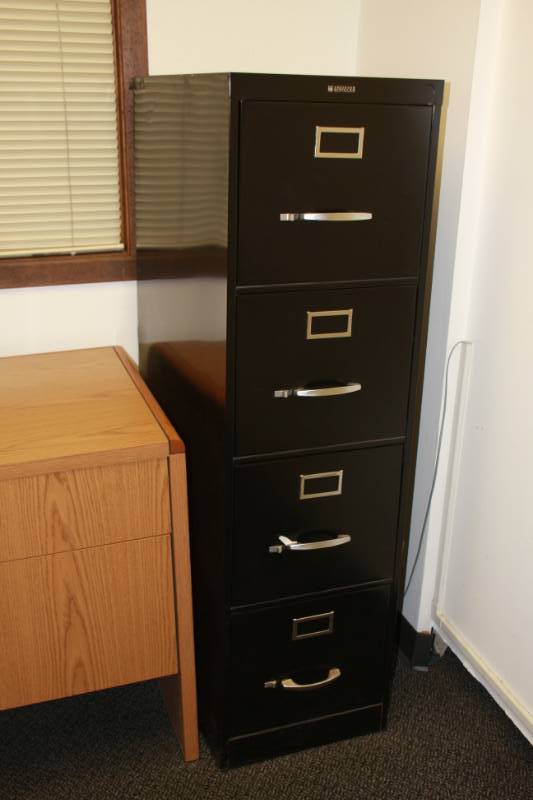 4 Drawer Black File Cabinet Room 7