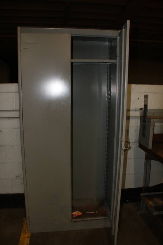 Tall Gray Metal Cabinet Room 13