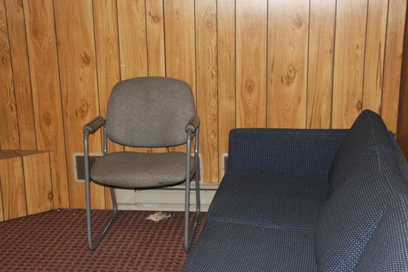 Blue Couch with Chair Room 17