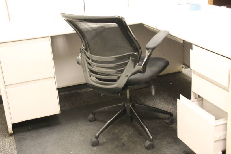 L Shape Desk with File Cabinet Room 23
