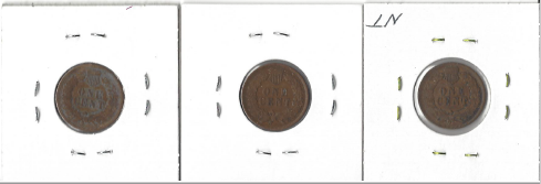 Three Different Indian Pennies - 1903, 1905, & 1906