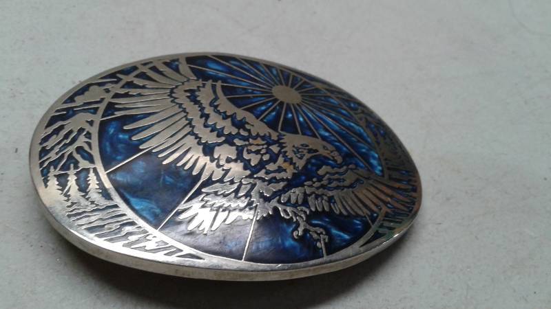 lot 14 image: Pair Of Vintage Metal Eagle Belt Buckles