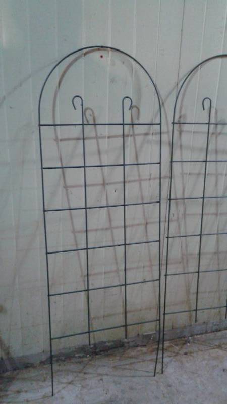 lot 34 image: Three Metal Garden Trellises, Used, Show Wear