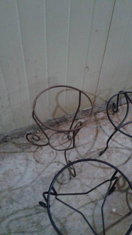 lot 40 image: Lot Wrought Iron Plant Flower Stands