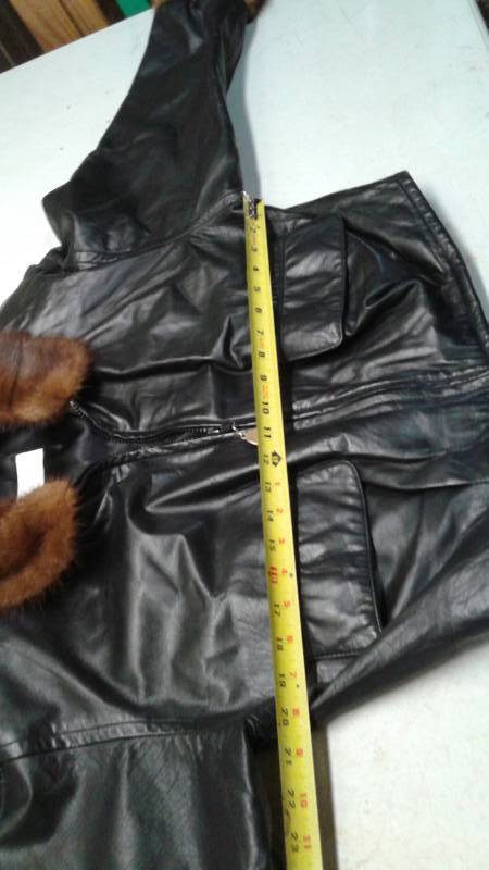 lot 62 image: Womens Leather Coat, Faux Fur Trim, Used, Only Pictures I Have
