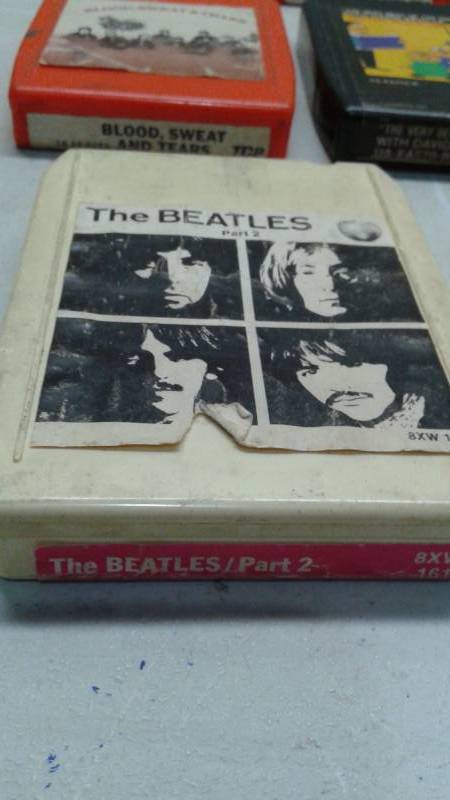 lot 90 image: Lot Of Vintage 8 Track Tapes, Used, Show Wear, The Beatles 2 Is The First Printing