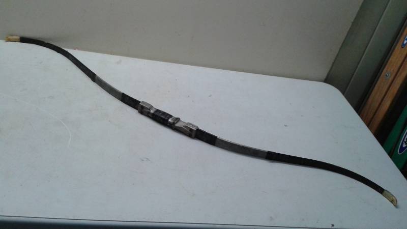 lot 98 image: Vintage Aluminum Hunting Bow, Used, Shows Wear, Has Some Tape On It