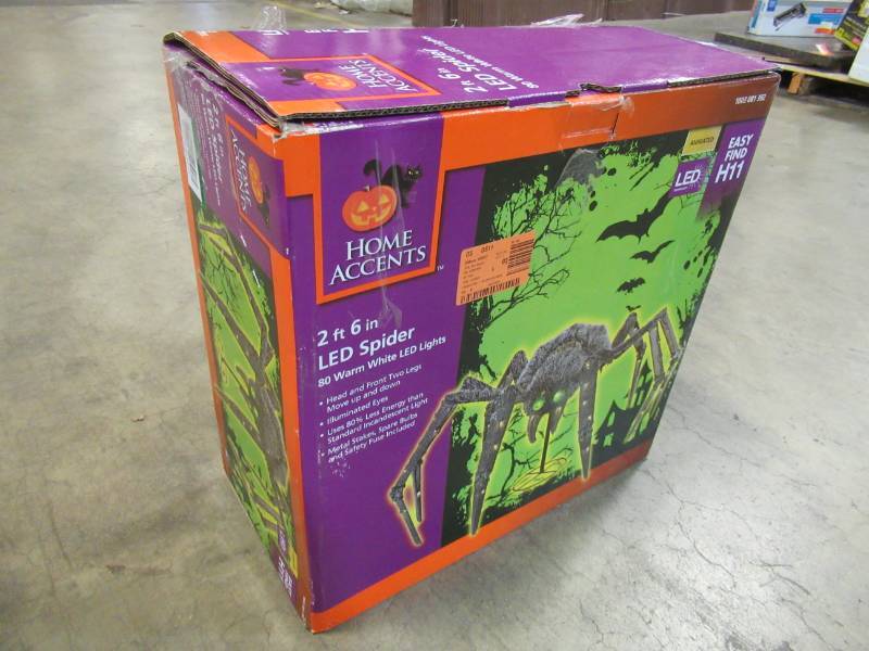lot 8 image: 32.5 in. Warm White LED Animated Spider - New in Box