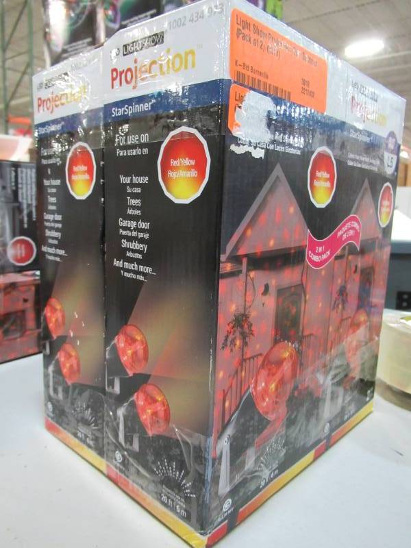 lot 34 image: Two Combo Packs, Light Show Projection Star Spinner with Red and Yellow Lights - New in Box