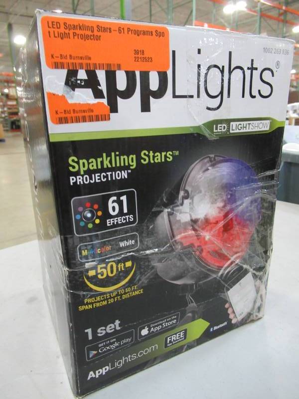 lot 40 image: LED Sparkling Stars-61 Programs Spot Light Projector - New in Box