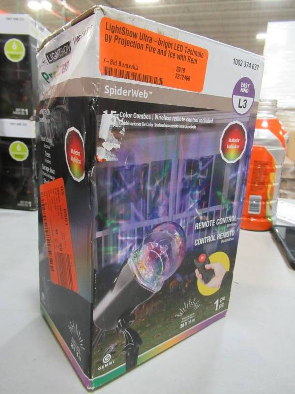 lot 46 image: LightShow Ultra-bright LED Technology Projection Fire and Ice with Remote, Swivels to any Position, Stakes Easily Into the Ground, Features Colorful, Swirling Lights