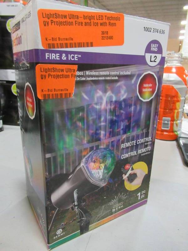 lot 47 image: LightShow Ultra-bright LED Technology Projection Fire and Ice with Remote, Swivels to any Position, Stakes Easily Into the Ground, Features Colorful, Swirling Lights