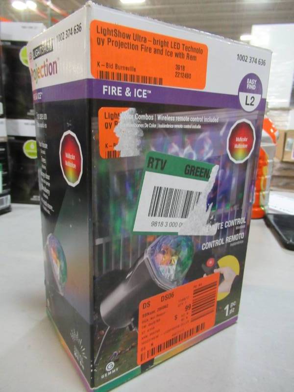 lot 48 image: LightShow Ultra-bright LED Technology Projection Fire and Ice with Remote, Swivels to any Position, Stakes Easily Into the Ground, Features Colorful, Swirling Lights