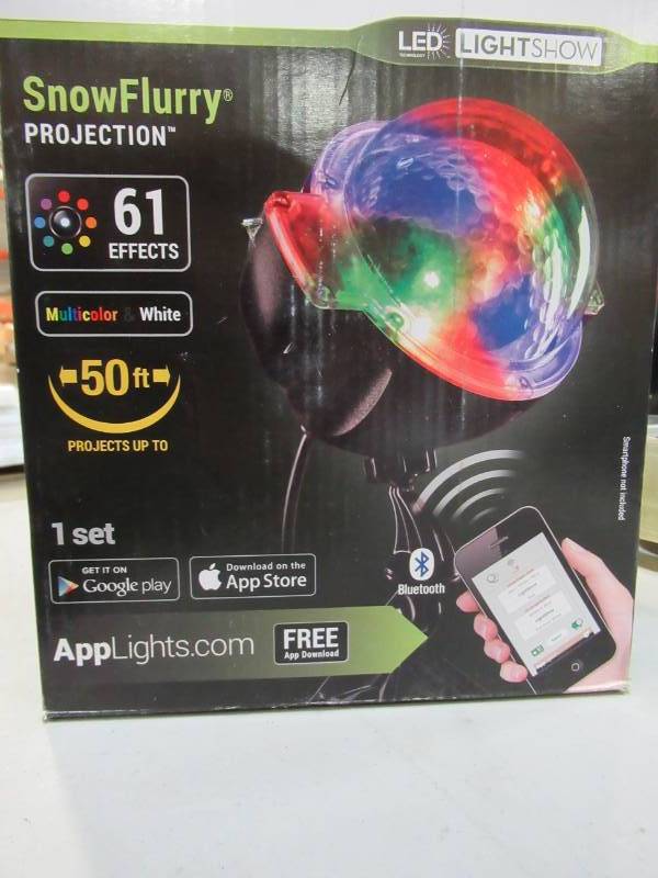 lot 63 image: LED Projection-SnowFlurry 61 Programs - New in Box.