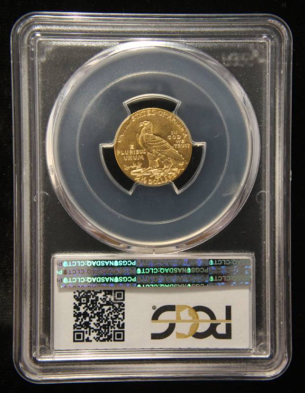 lot 04 image: 1911 US $2.50 GOLD INDIAN MS62 PCGS