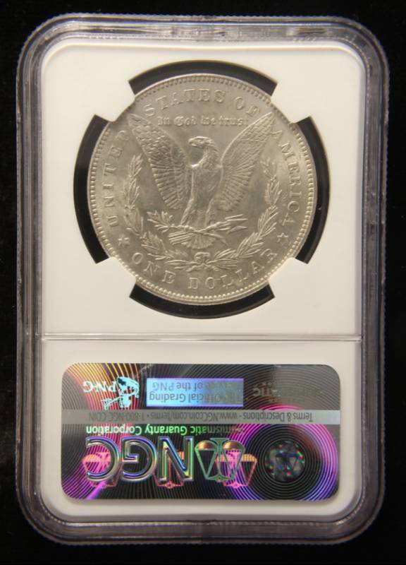 lot 07 image: 1878 7TF REV OF 1878 MORGAN SILVER DOLLAR MS63 NGC