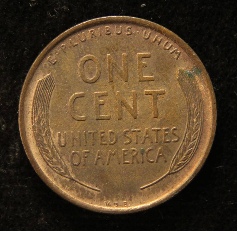 lot 08 image: 1909 VDB US WHEAT CENT UNC
