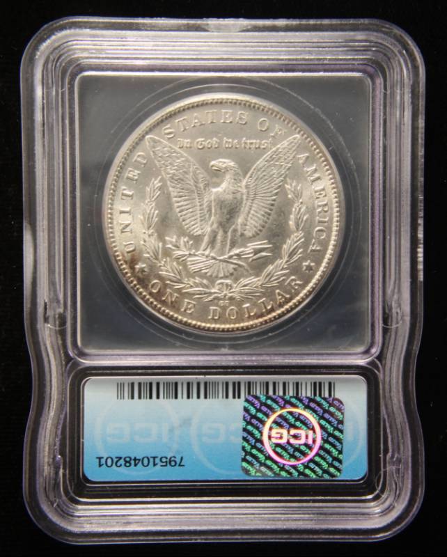 lot 14 image: 1880-CC CARSON CITY MORGAN SILVER DOLLAR MS63 ICG