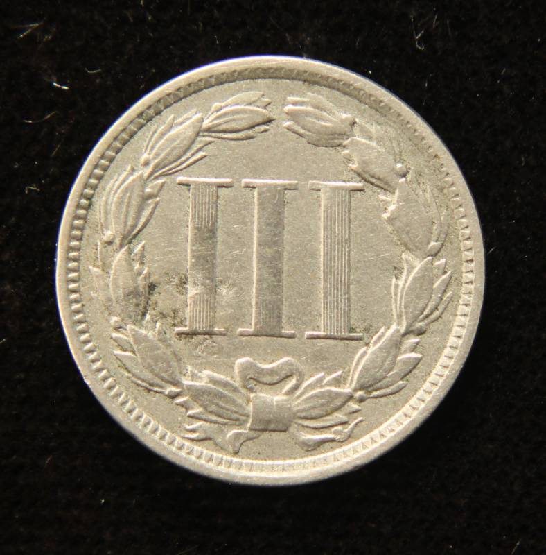 lot 15 image: 1868 US THREE CENT NICKEL
