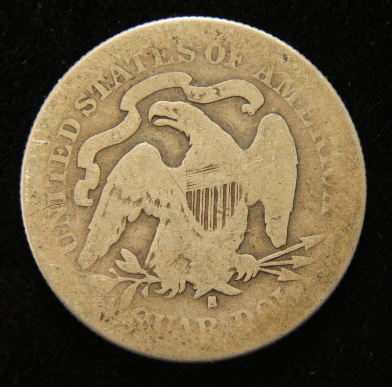 lot 25 image: 1876-S SEATED LIBERTY SILVER QUARTER
