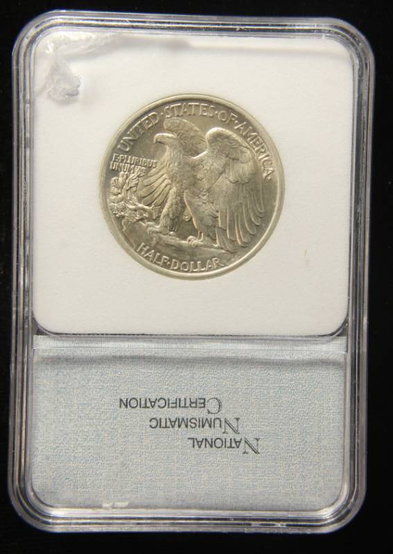 lot 26 image: 1943 WALKING LIBERTY SILVER HALF MS65 NNC