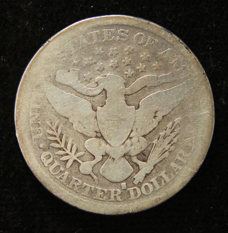 lot 31 image: 1893-S BARBER SILVER QUARTER