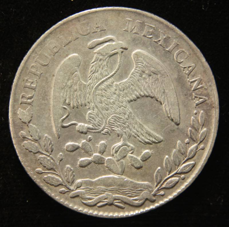 lot 41 image: 1867 MEXICO FIRST REPUBLIC SILVER 8 REALES XF