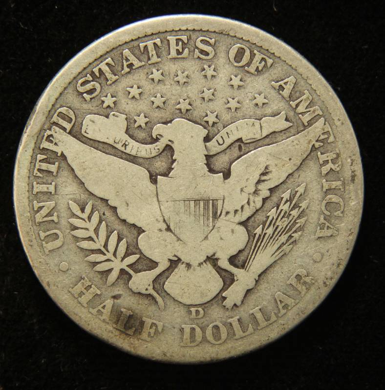 lot 49 image: 1907-D BARBER SILVER HALF DOLLAR