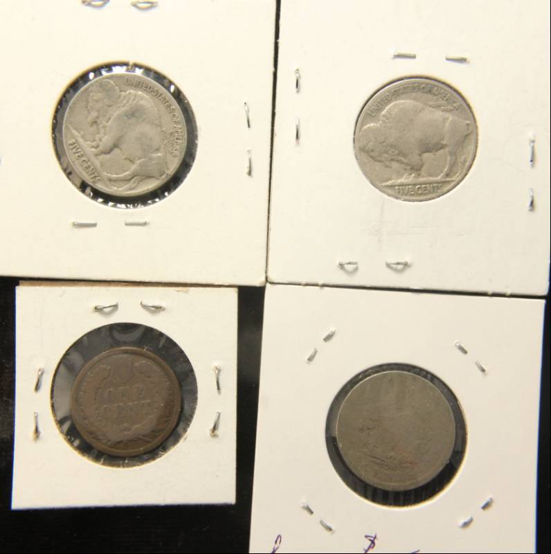 lot 53 image: 4 COINS 1894, 1934 & 1937 NICKELS & AN 1897 INDIAN HEAD CENT