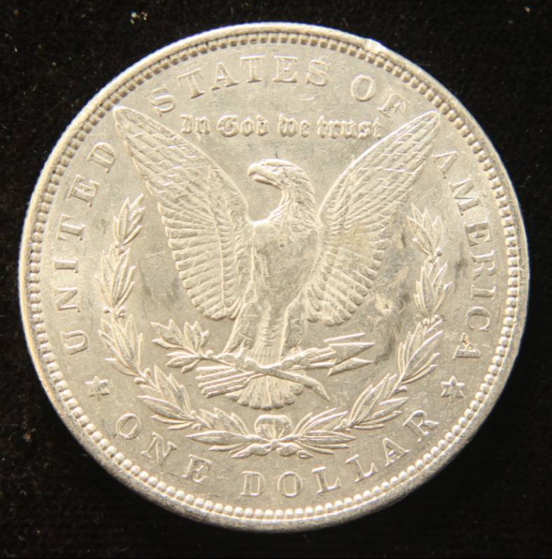 lot 59 image: 1890 MORGAN SILVER DOLLAR AU58