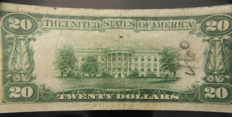lot 39-A image: 1934-A US $20 FEDERAL RESERVE CHICAGO NOTE