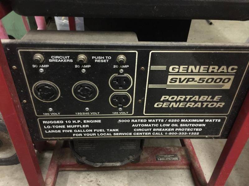 Generac 5000 watt generator, needs carb work and cleaning