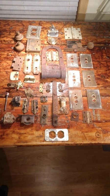 Antique Brass Light Switch Plates, Hinges, and Locks