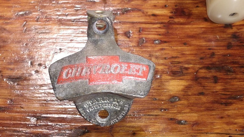 Vintage Chevrolet Wall Bottle Opener and Vintage Car Parts