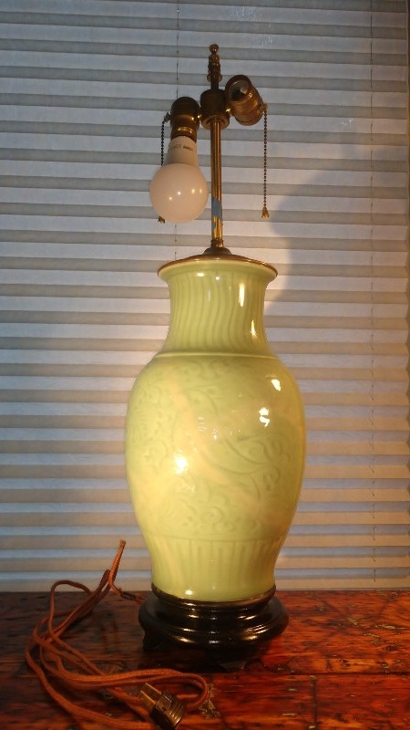 Asian Lamp Base w Two Bulb Outlets